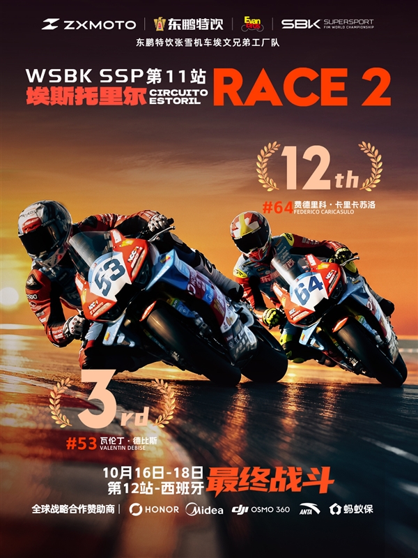 张雪机车德比斯跑出全场最快单圈 提前锁定本赛季年度亚军